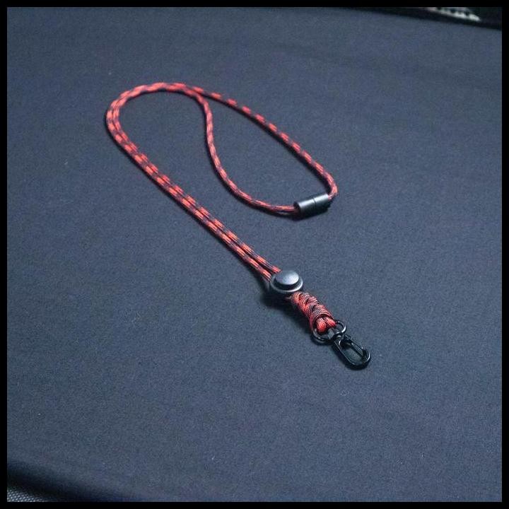 

Lanyard Name Tag Id Card Tali Paracord Pengait Holder Kulit Gantungan Hp Gadget Besi Premium Harga Promo