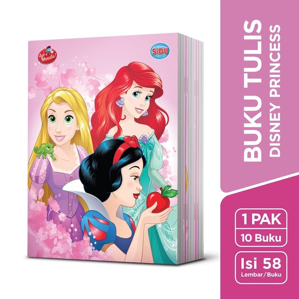 

READY STOCK (1Pack isi 10 Buku) SiDU Buku Tulis Disney Princess 58 Lembar