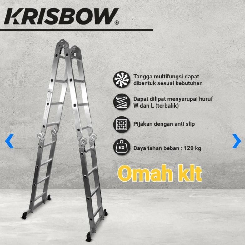 Tangga lipat alumunium KRISBOW multipurpose 4.4m by krisbow