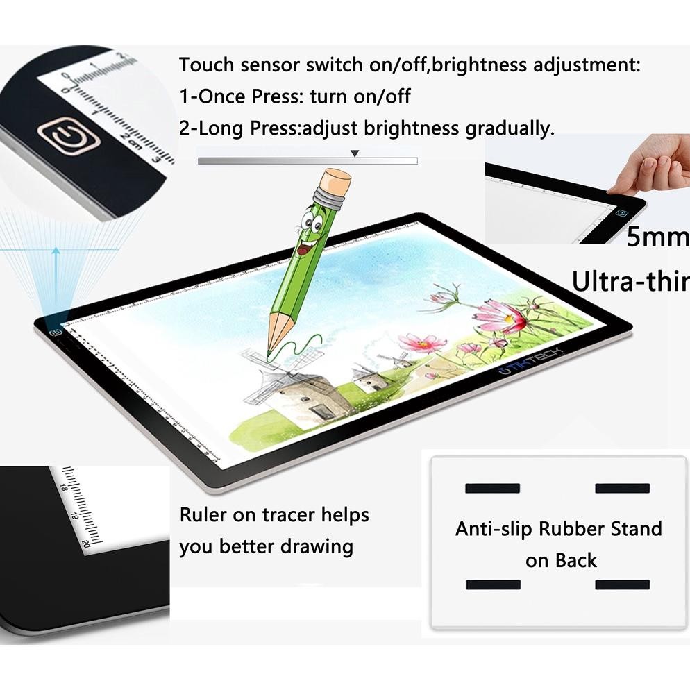 

TERMURAH A4 Led Light Pad / Led Drawing Tracing Board / Copyboard Papan Jiplak Ultra Slim Cahaya Dapat Diatur Siap kirim