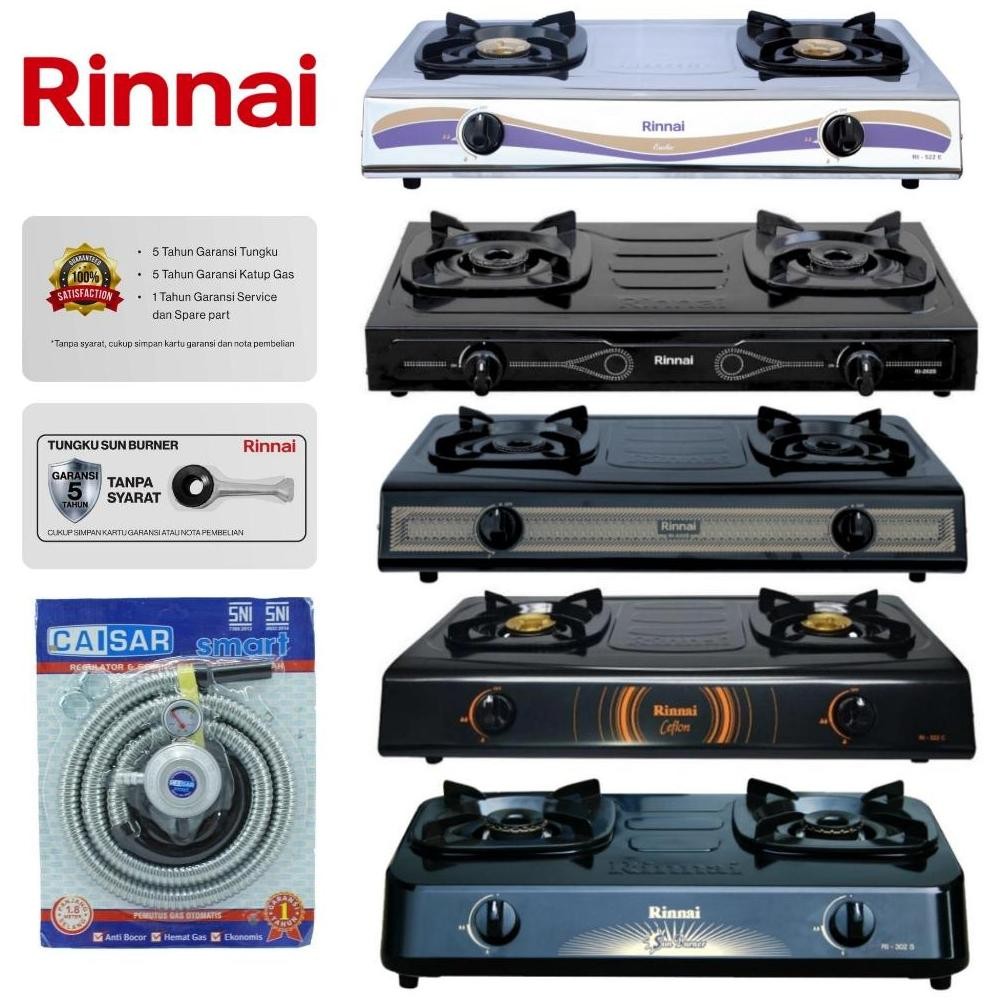 Kompor Gas Rinnai 2 Tungku RI 202S RI 302S RI 522S RI 522C RI 522E