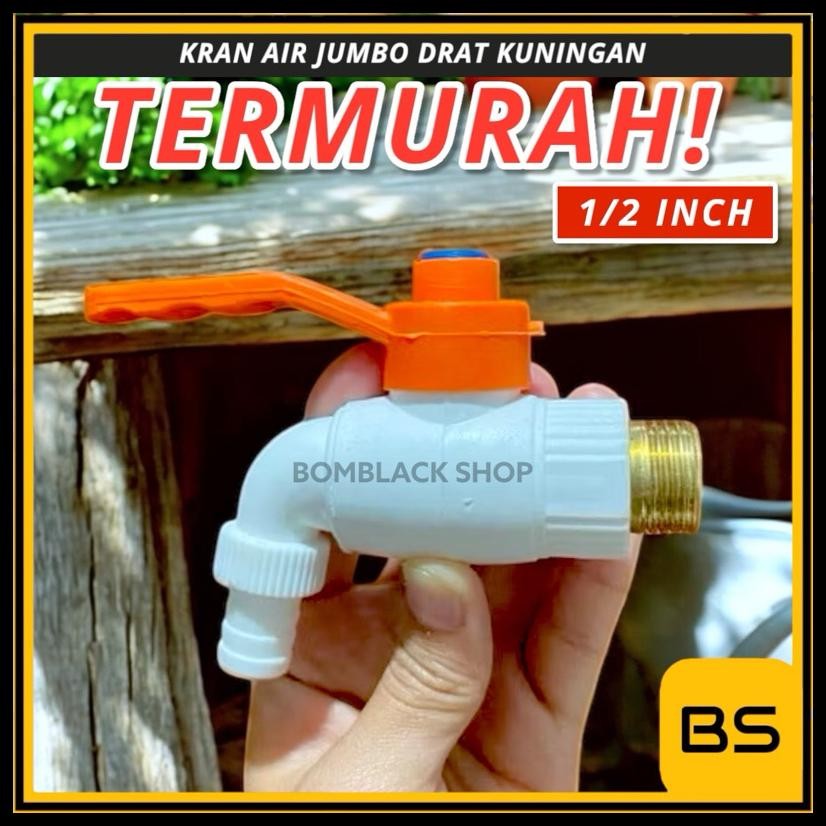 KERAN AIR 1/2 INCH JUMBO KRAN KUNINGAN GEMUK KRAN DAPUR KRAN TEMBOK WC TOILET PLASTIK GEMUK KUNINGAN