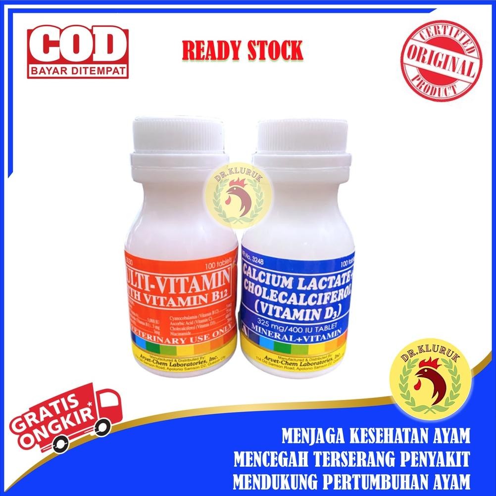 Terlaris Paket Multivitamin & Calcium Lactate Import Ayam Bangkok Filipina Terbaru