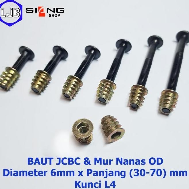 Baut Jcbc M6 Panjang 3 Sd 7 Cm Dan Mur Nanas Od (13Mm) Furniture, Dipa