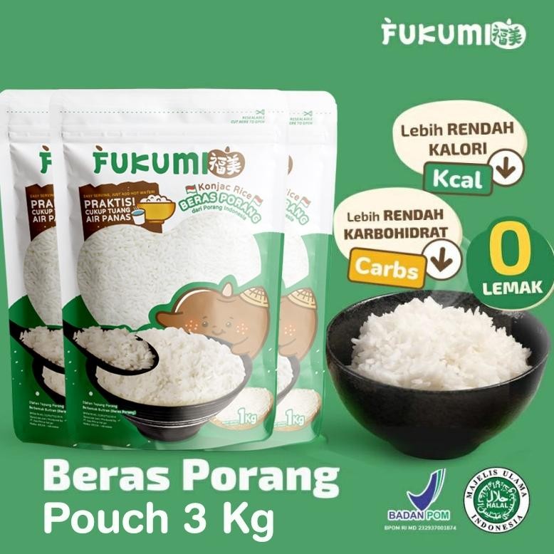

Beras Porang 3Kg Fukumi Beras Instan Konjac Rice / Shirataki