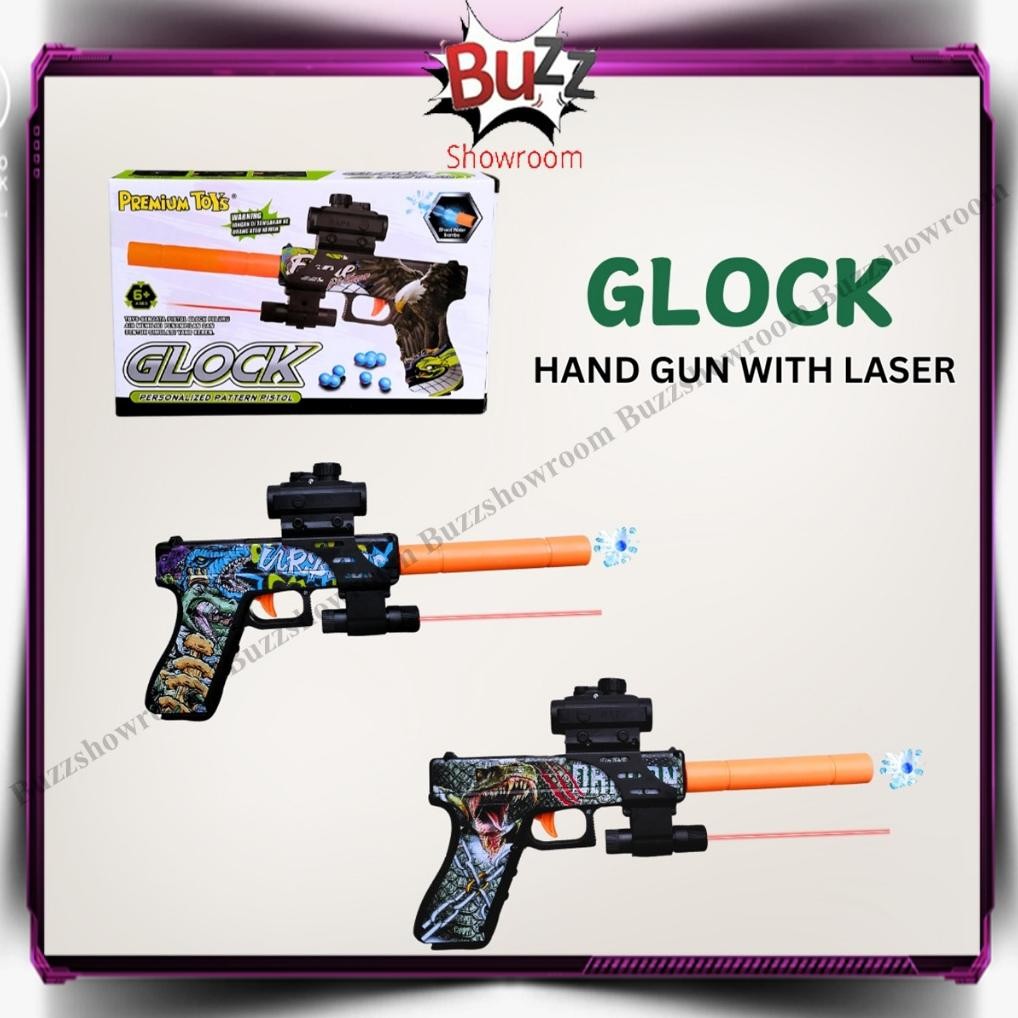 New Tembakan Anak Handgun Watergel Mainan Glock Water Gel Laser Infrared