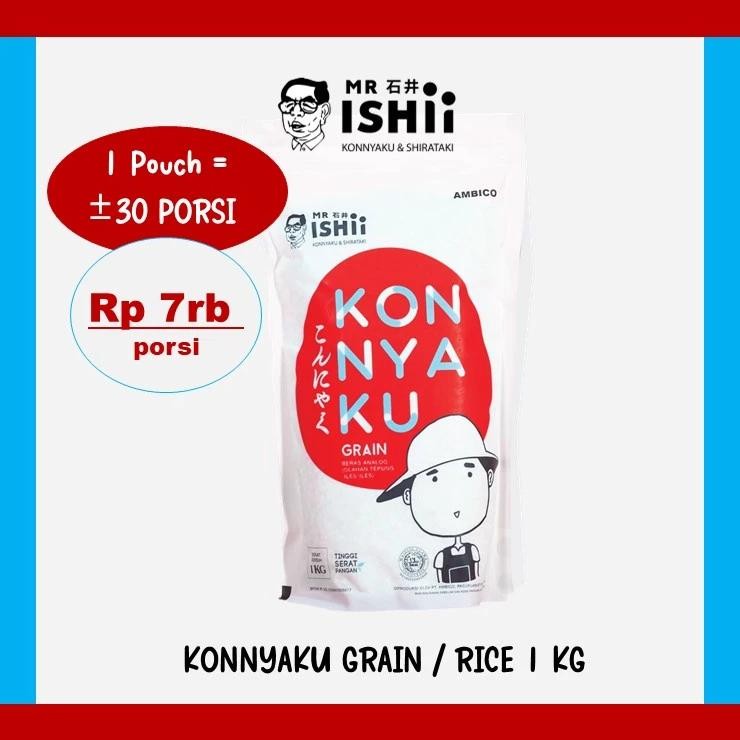 

Beras Shirataki 1kg | Mr Ishii Beras Analog - Konnyaku Grain Dry Shirataki Cocok Untuk Diet Keto