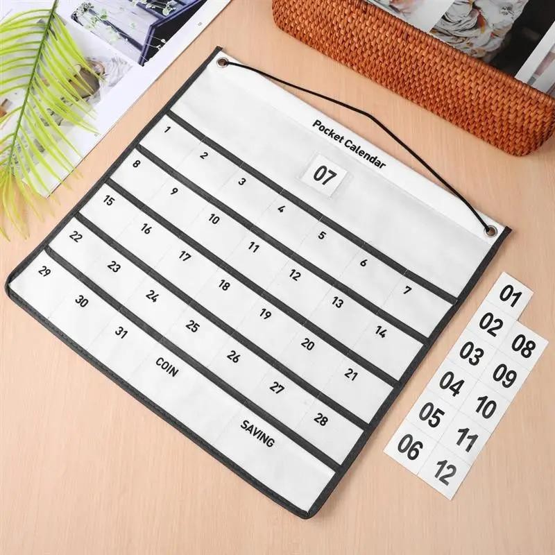 

Pocket Calendar Kantong 31 Hari Kegiatan Fabric Calendar Tas Penyimpanan Wall Decor