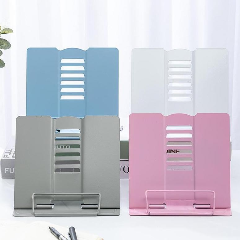 

TERLARIS Triple W Penyangga Buku Berdiri Bracket Book Stand Teks Reading Holder Metal Adjustable Siap kirim