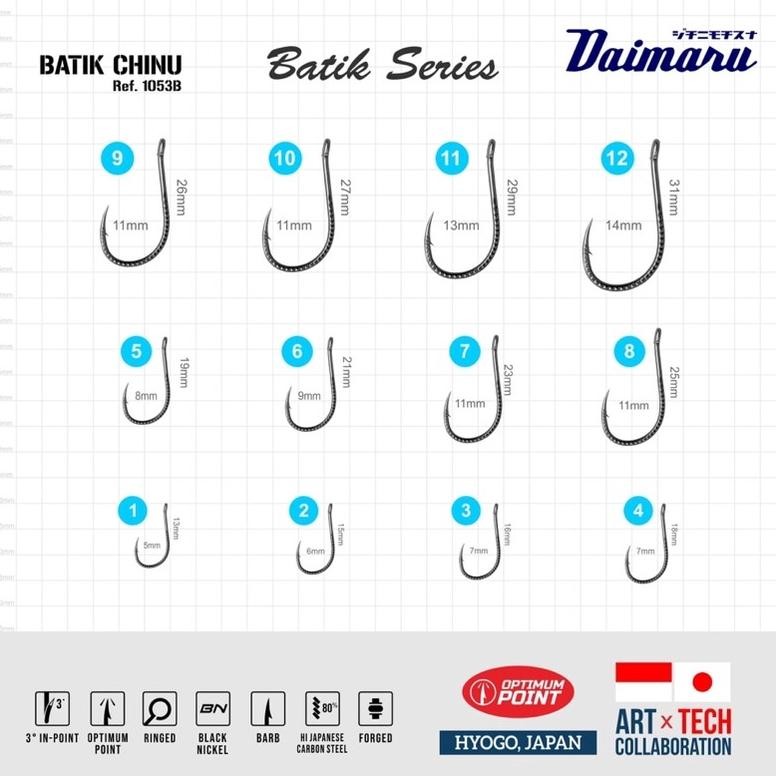 Cod Kail Daimaru Batik Series Chinu/Iseama/Marusore Hook Daimaru Kailp000887