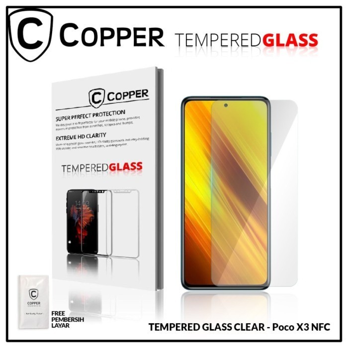 COPPER Tempered Glass Full Clear - Poco X3 NFC