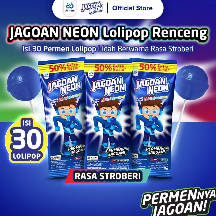

Jagoan Neon Permen Lolipop Raa Buah Berwarna Fruit Candy 1 Bag Ii 30 Pc Trawberry