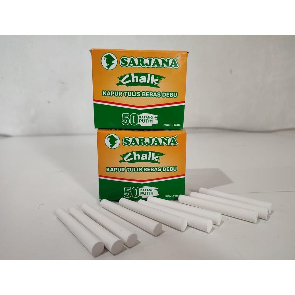 

Original Kapur Tulis Sarjana Isi 50 Batang Putih Bahan Terbaik