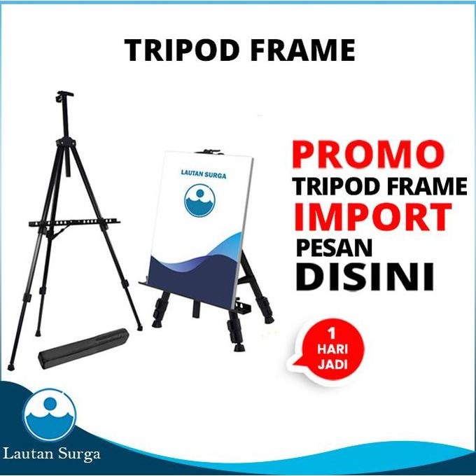 

JUAL Tripod Standing Frame Besi Hitam, Stand Bingkai Foto, Lukis dan White Board Standing Besi 1 Sisi Holder Lukisan Poster