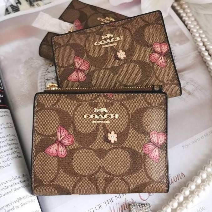 

HOT PROMO Snap Card Case In Signature Canvas With Butterfly Print
