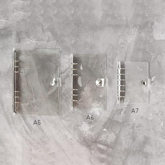 

TERMURAH Korean Style Clear Cover 6 Ring Binder /Plastik Sampul Buku Transparan