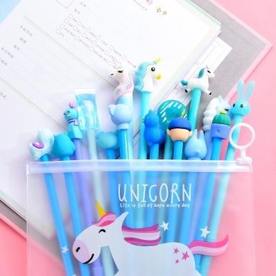 

Mudah Pulpen Gel Karakter Lucu Set Isi 20Pcs Pena Free Zipper Pouch Tempat Pensil Transparan Murah Stockami A15