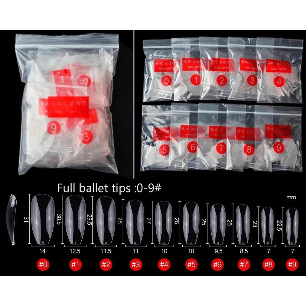NEW Kuku palsu plastik kuku palsu bening polos tangan toe kaki ABS 500 pcs