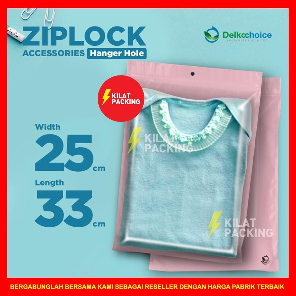 Plastik Klip Kombinasi Aksesoris - Lay Bag Zipper Ziplock With Hanger Hole Murah Satuan