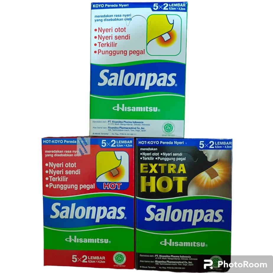 Per Box Salonpas Hangat, Hot &{  Extra Hot(Tanpa Box) }