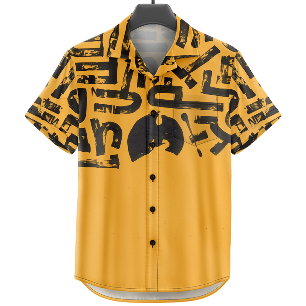 GOKS Baju Kemeja Motif Cewe Cowo Printing Oversize Pria Wanita Outdoor 569 ABSTRAK TYPO