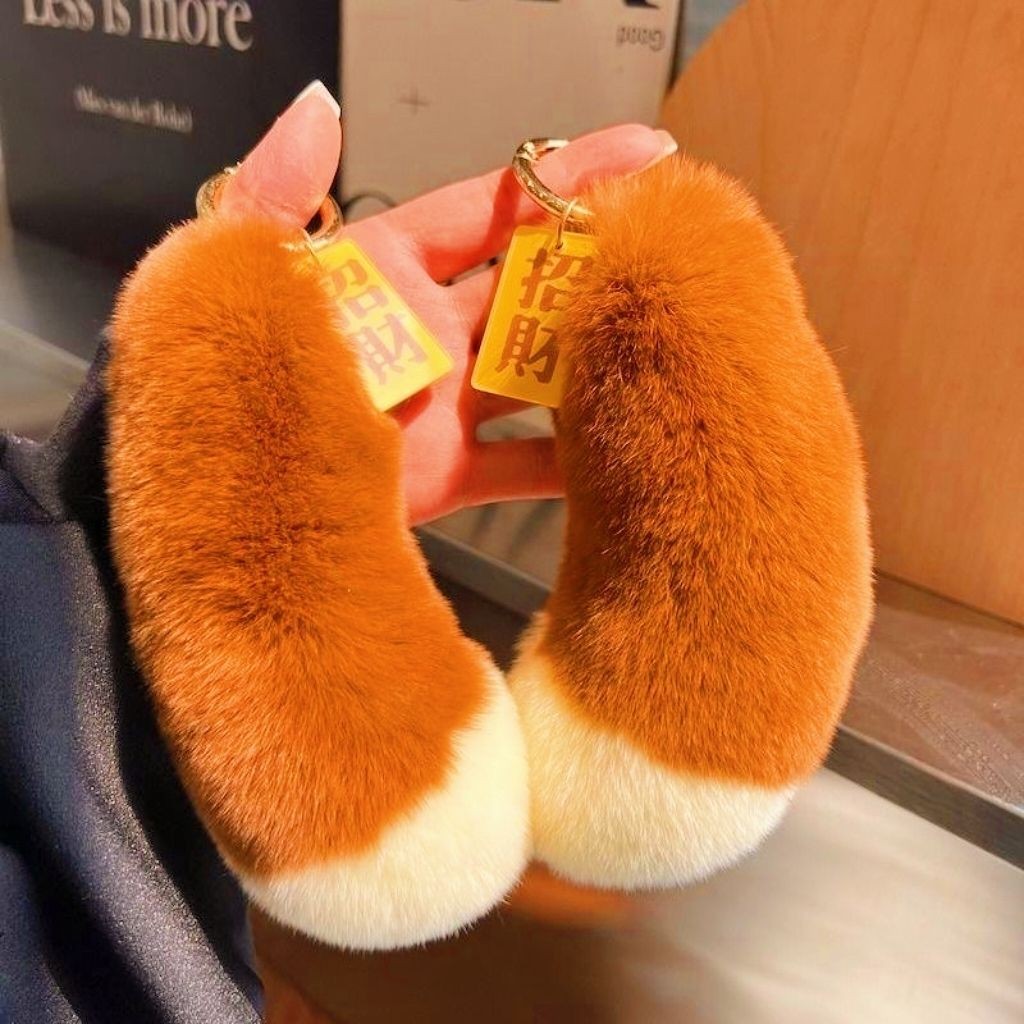 Gantungan Besar Ekor Kelinci Lucu Baru dengan Tupai Plush