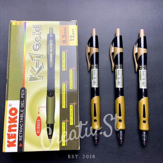 

Hot Promo !!! Kenko Bolpen Pena Gel Pen K-1 Gold 0.5 Mm