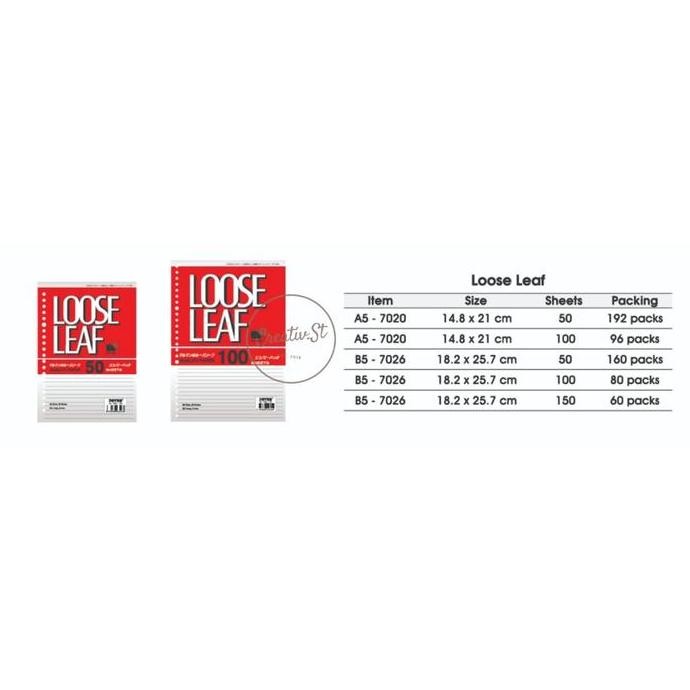 

Hot Promo !!! Joyko Loose Leaf A5 50 Lembar Isi Binder 20 Ring