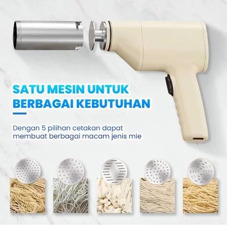Mesin Mie Listrik Otomatis + Baterai Lsiulang, Mixer Adonan & Penggilingtepung, Kapasitas Besar, Unt