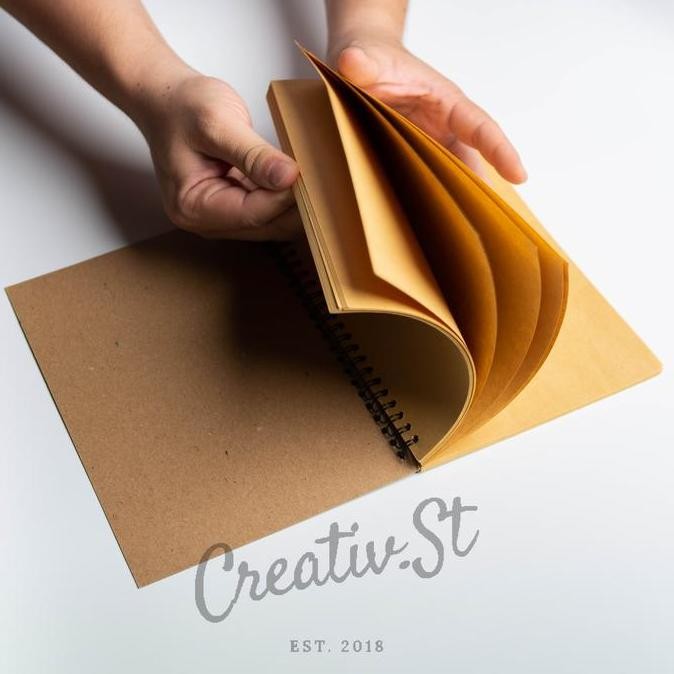 

New Collection !!! [Tulis.Id] Simple Basic Brown Spiral Notebook Grid Dotted Blank