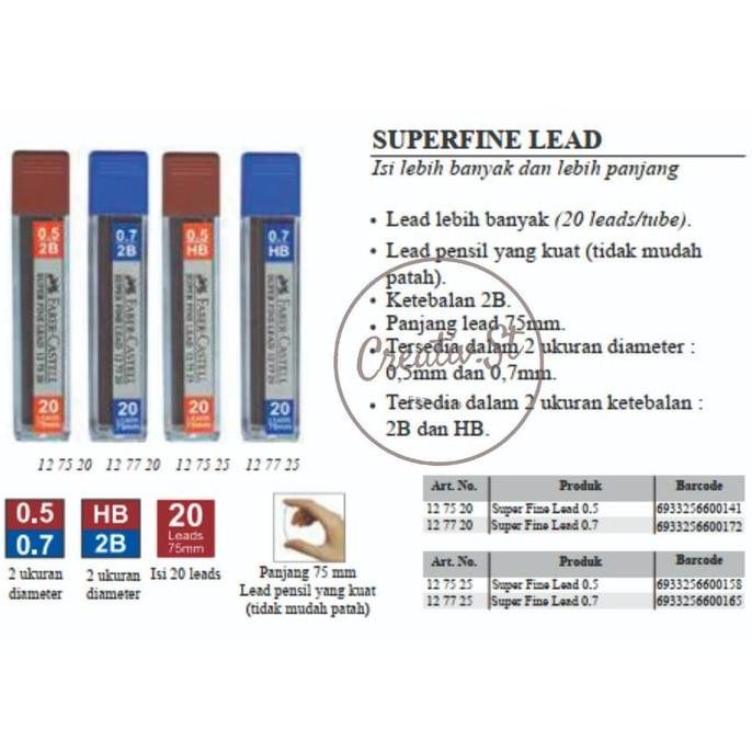 

Hot Sale !!! Faber Castell Isi Pensil Mekanik Hb 0.5 Mm Superfine 20 Lead)