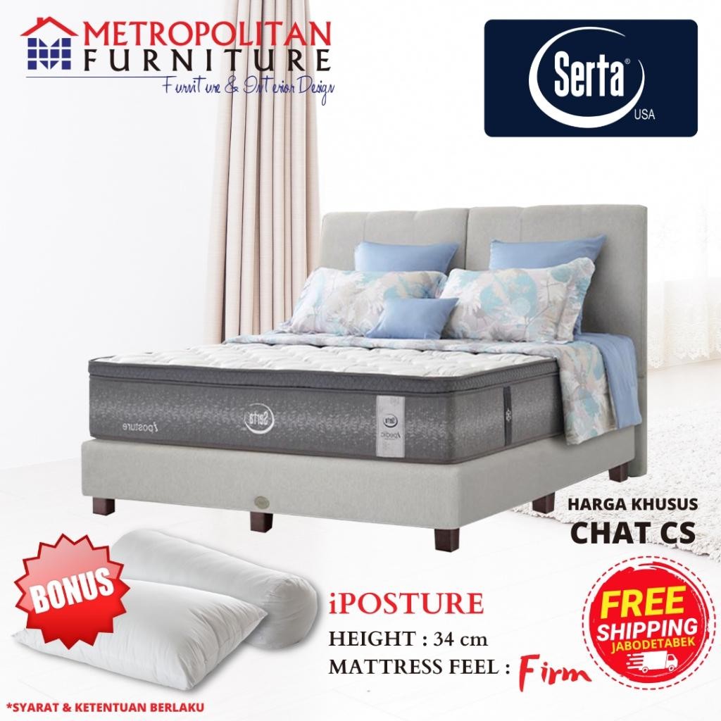 Springbed Serta Iposture Full Set Kasur Spring Bed Matras