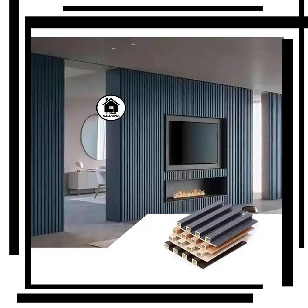 RW Wood Panel WPC Dekorasi Tembok Minimalis Wall Panel PVC Motif Kayu Dinding Kisi Kisi Kayu