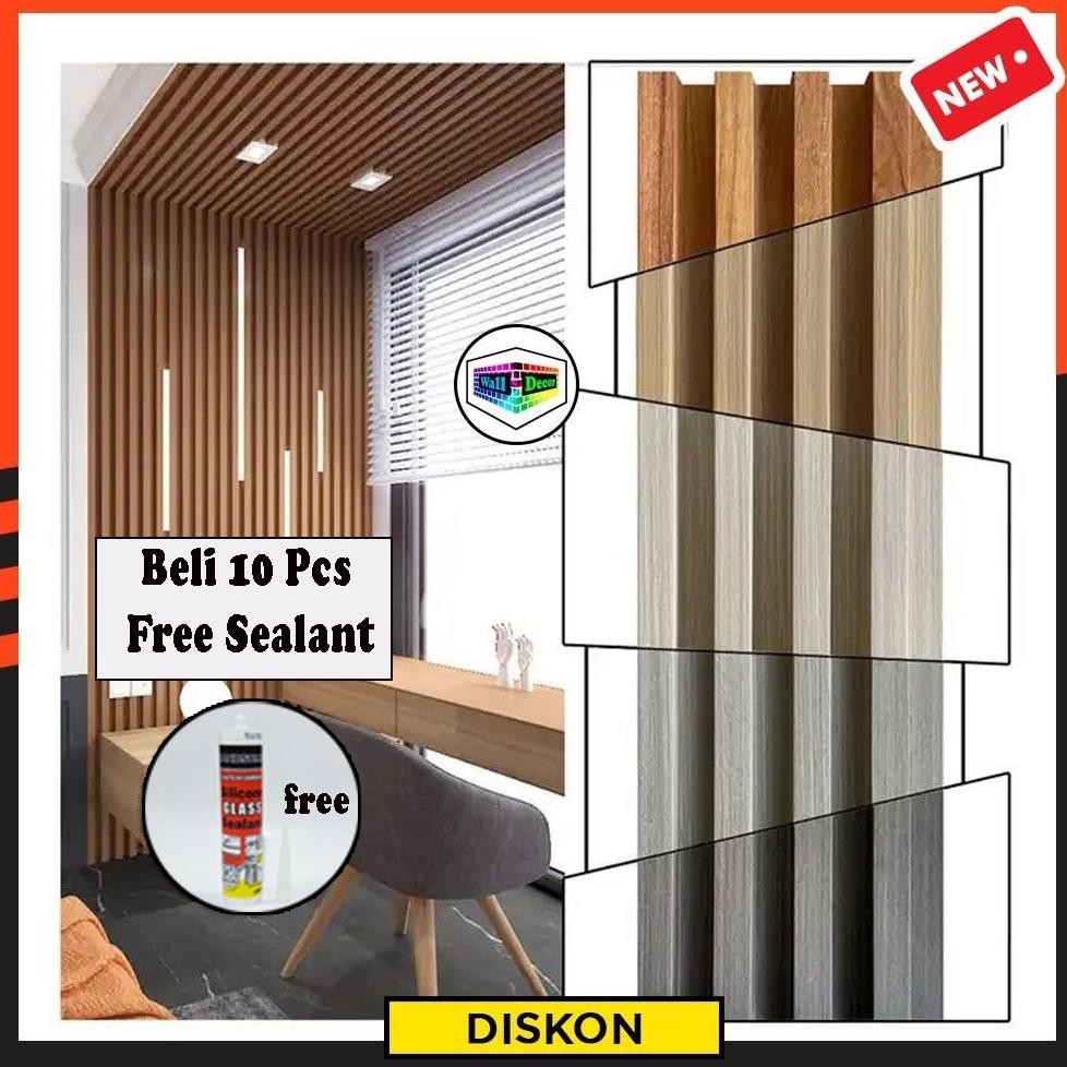 WD Wood Panel WPC Wall Panel Bahan PVC Motif Kayu Dinding Kisi Kisi Kayu Dekorasi Tembok