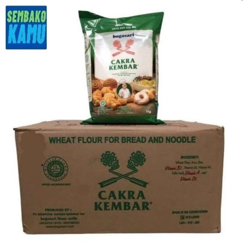 

READY STOCK Tepung Terigu Cakra Kembar Premium 1 kg - 1 Dus Isi 12 Pcs