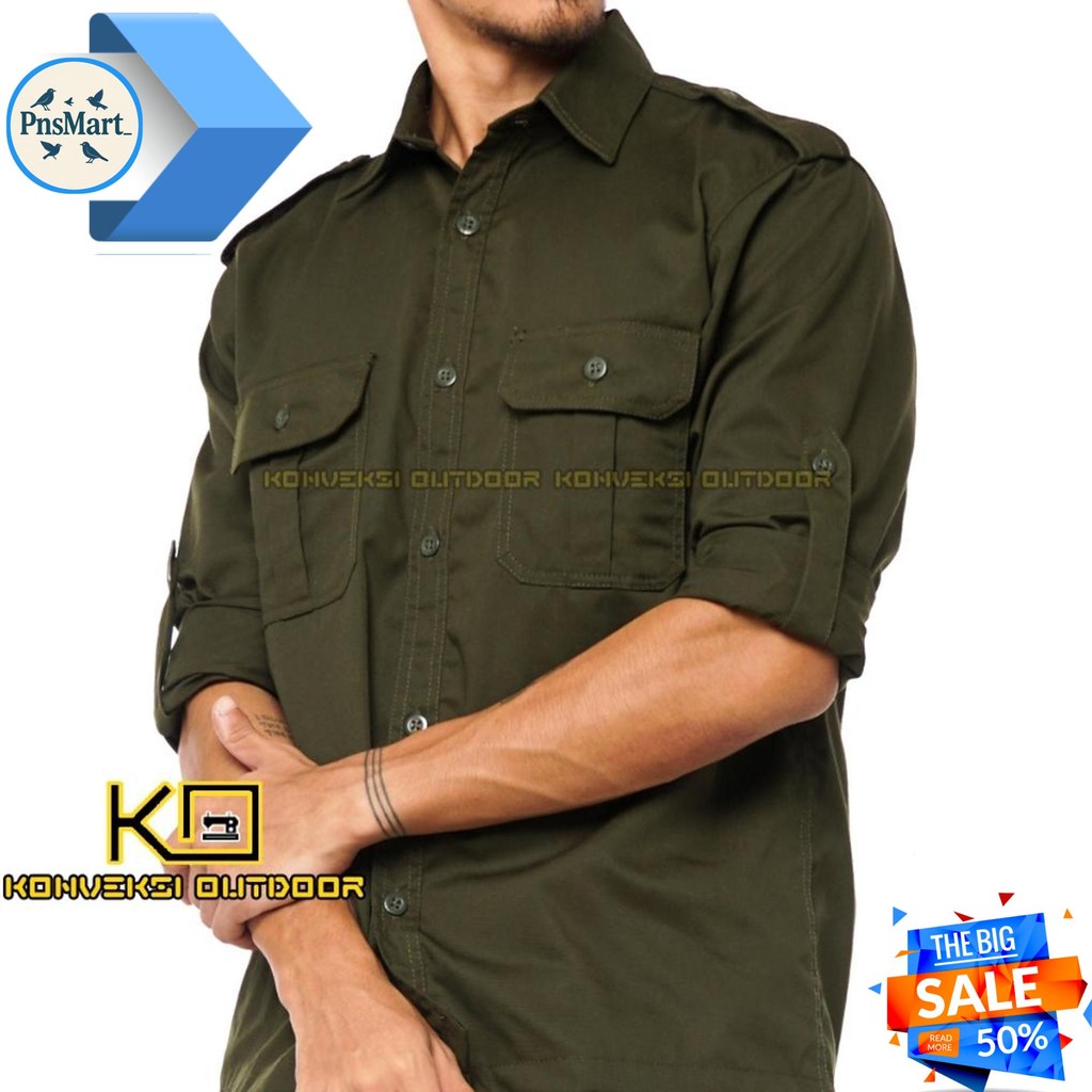 BAJU KEMEJA PDH PDL PRIA WANITA LAPANGAN LENGAN PANJANG - SERAGAM KERJA TACTICAL KANTOR GROUP ENGINE