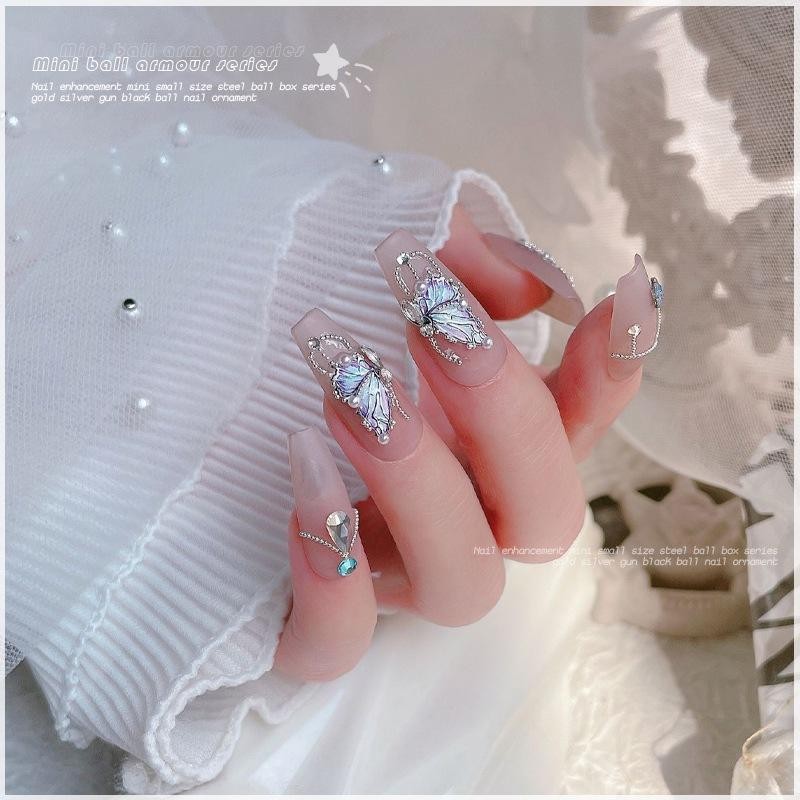 Hiasan Nail Art -6 Grid Tempelen Nail Art - Payet Nail Art - Hiasan Love Bintang Bulan Nail Art / Be