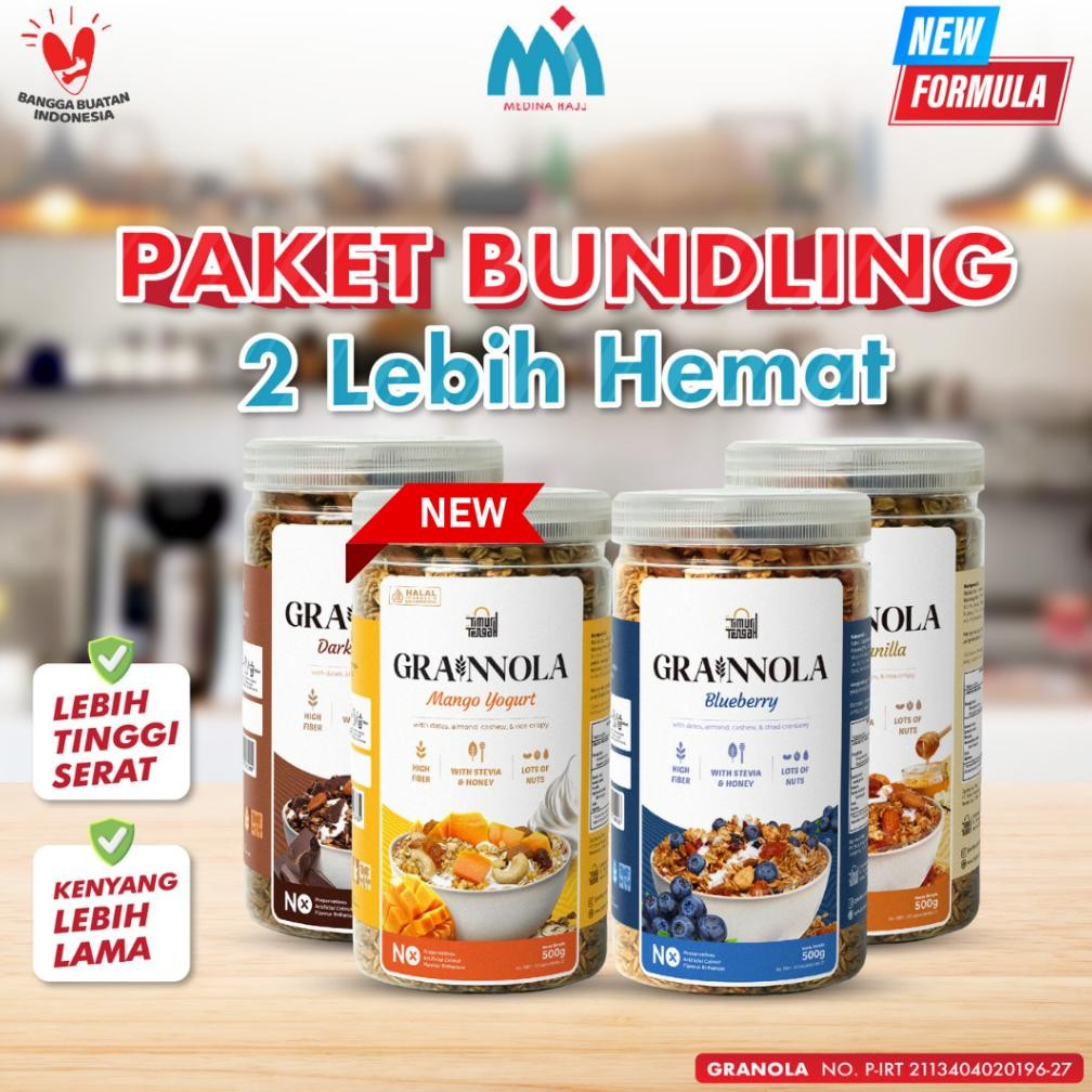 

TERLARIS [2 Lebih Hemat] Paket Hemat Granola Timur Tengah Sereal Makanan Sehat Premium Quality Siap kirim