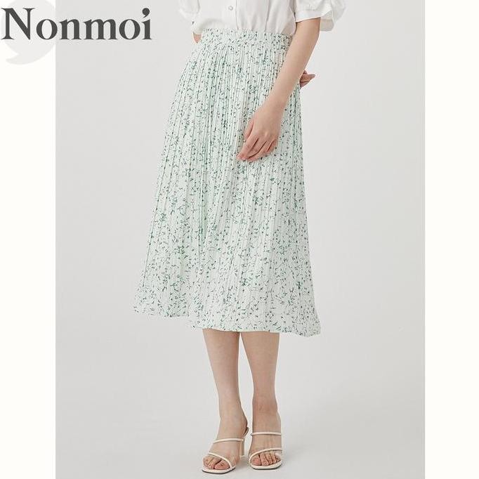 NEW Nonmoi - Ivanna Skirt Rok Panjang Wanita Motif Floral Warna Hijau