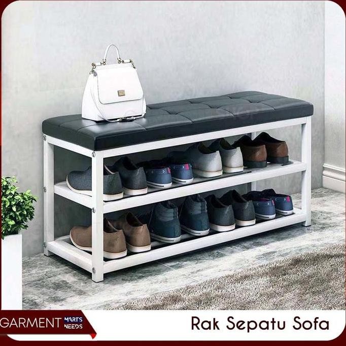 Rak Sepatu Susun Besi Bench Tempat Duduk Kokoh Berkualitas