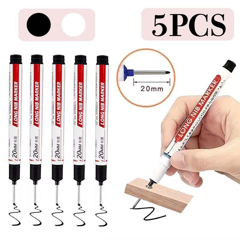 

5Pcs Spidol Marker Spidol Tukang Kepala Panjang Long Head Long Nib Marker Multiguna
