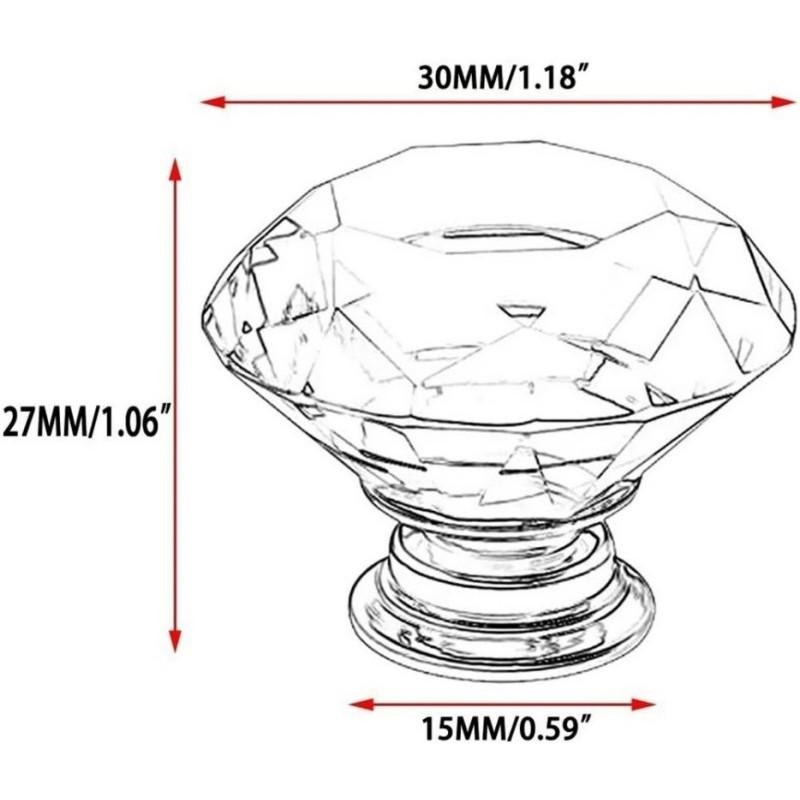 Crystal Knob Kenop Drawer Knobs Knob Handle Tarikan Ganggang Tarikan Laci Pintu Lemari Kristal Berli