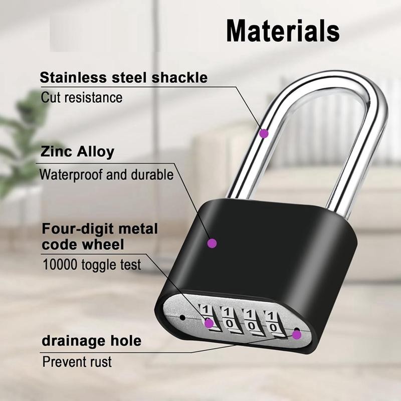 Gembok Angka 4 Digit Gembok Pagar Gembok Angka 4 Digit Besar Kunci Gembok Kode Angka Anti Potong Tah