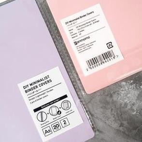 

Terlaris !!! [Creativ] Diy Minimalist Binder Covers 2Pc Macaron A5