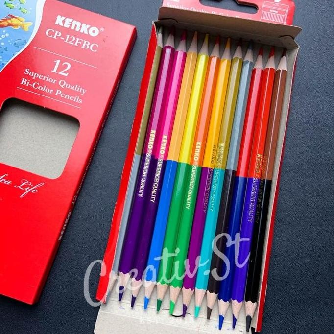 

Promo !!! Kenko Pencil Warna Bicolor 12 Warna Cp-12 Fbc Color Pencil