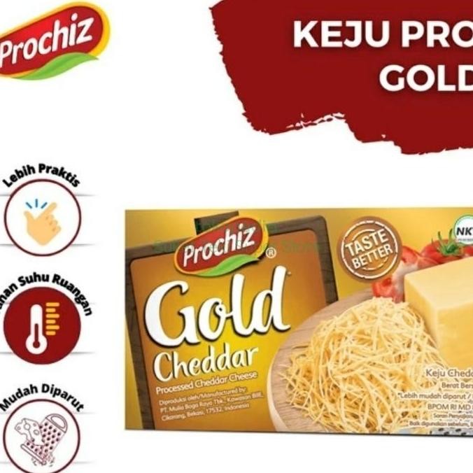 

Prochiz Gold 2Kg Keju Cheddar Blok Ready Gosend Only