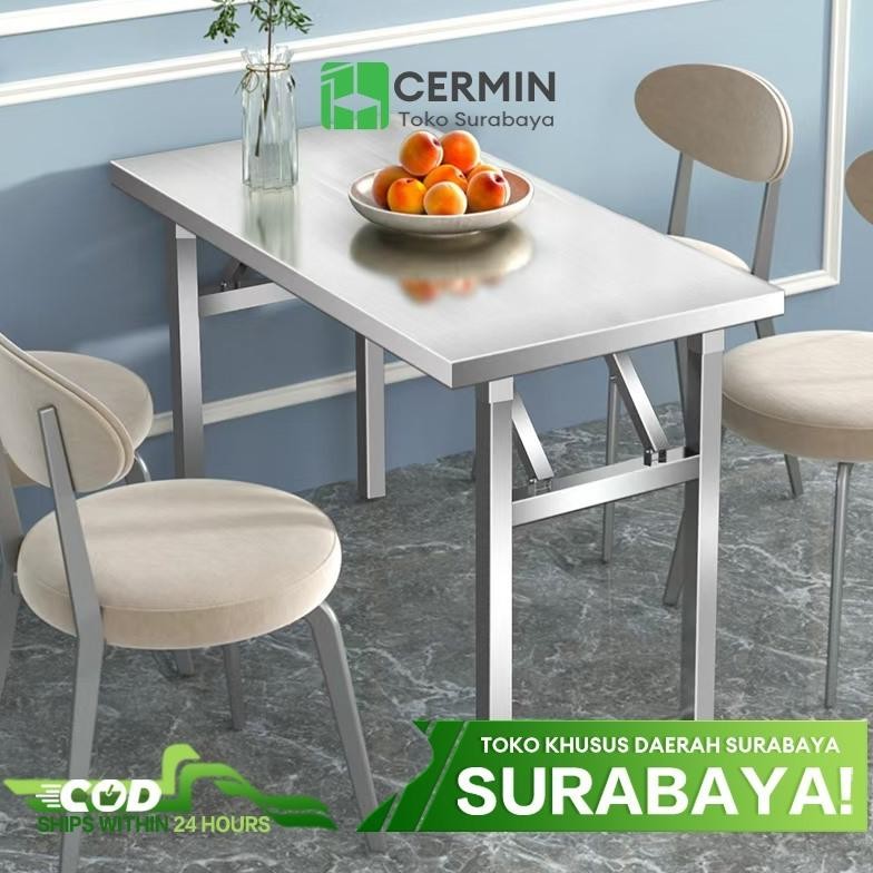 Meja Lipat Portable Meja Lipat Stainless Meja Belajar Lipat Meja Bar Dapur Lipat Meja Pelatihan Serb