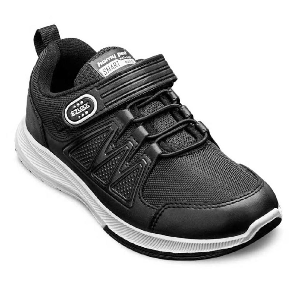 Homyped Sepatu Anak Sekolah Cowok Cewek Hitam Putih Perekat Tali Kekinian Size 29 Sd 38 Murah