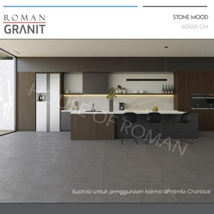 Roman Granit 60x60 Permukaan Kasar/Keramik Lantai Carport Abu 60x60 GT