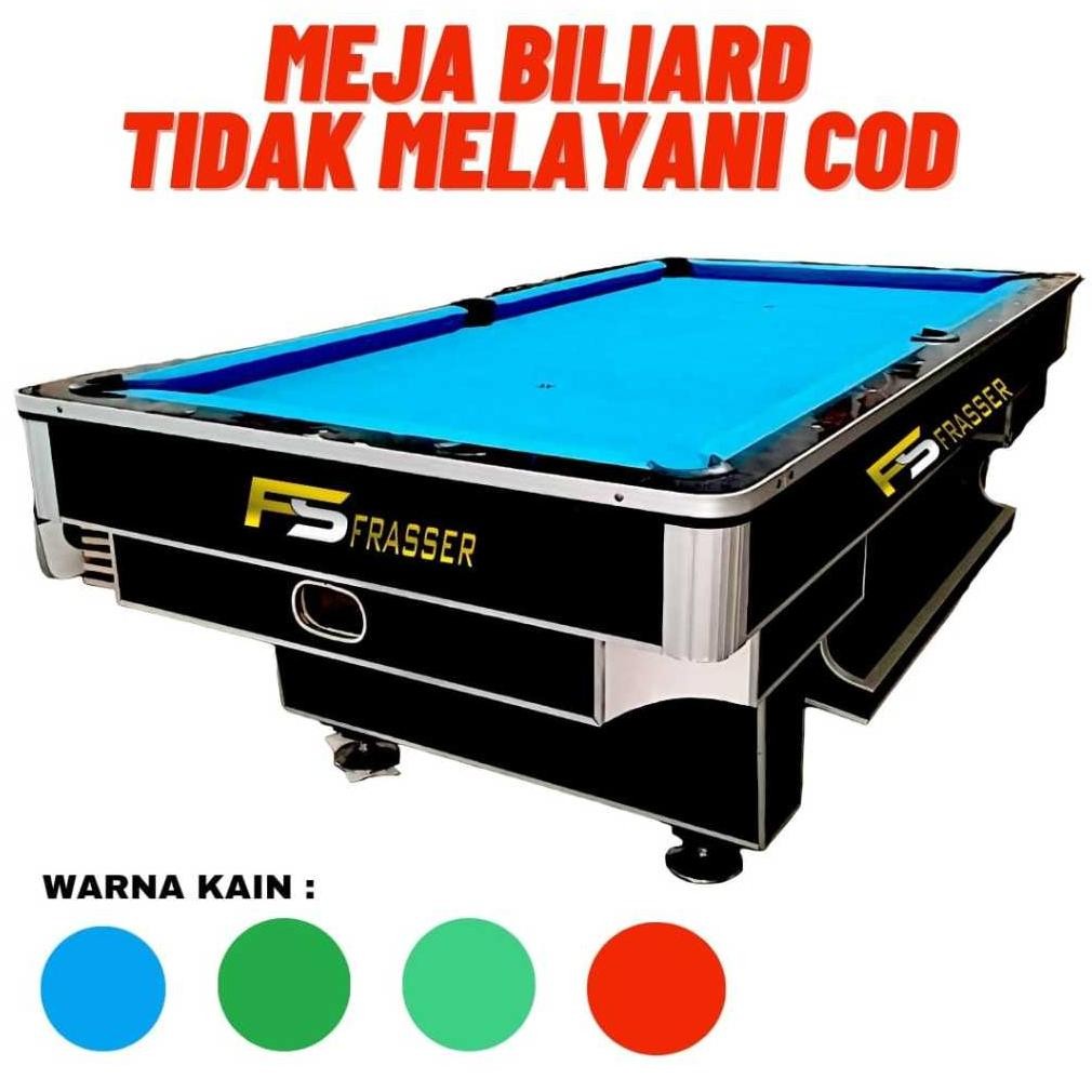 Frasser Meja Billiard Pool Table 7 Feet Bonus Stick Billiar Bola Kapur Coin Segitiga